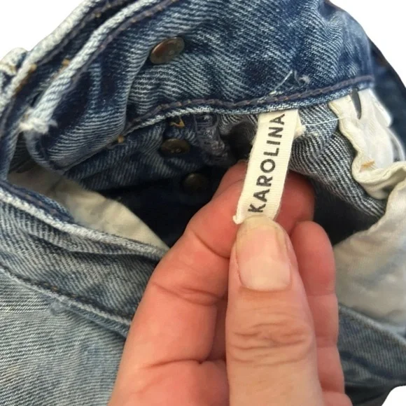 GRLFRND | Karolina High-Rise Light Wash Distressed Jeans in ‘To Be Continued’ 25 - Picture 6 of 10